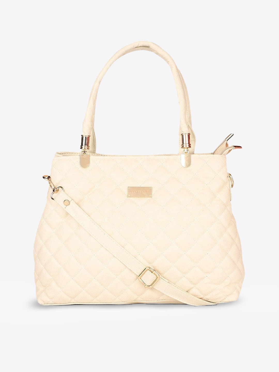

Anna Claire Women Cream Textured PU Shopper Shoulder Bag