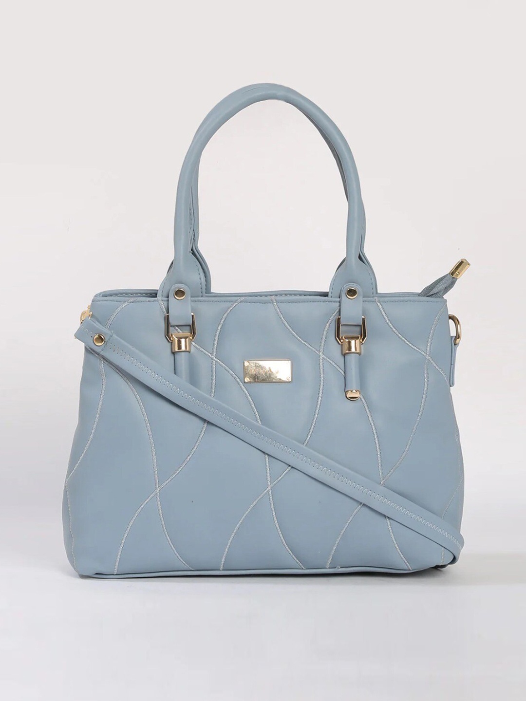 

Anna Claire Women Blue Textured PU Structured Quilted Shoulder Bag