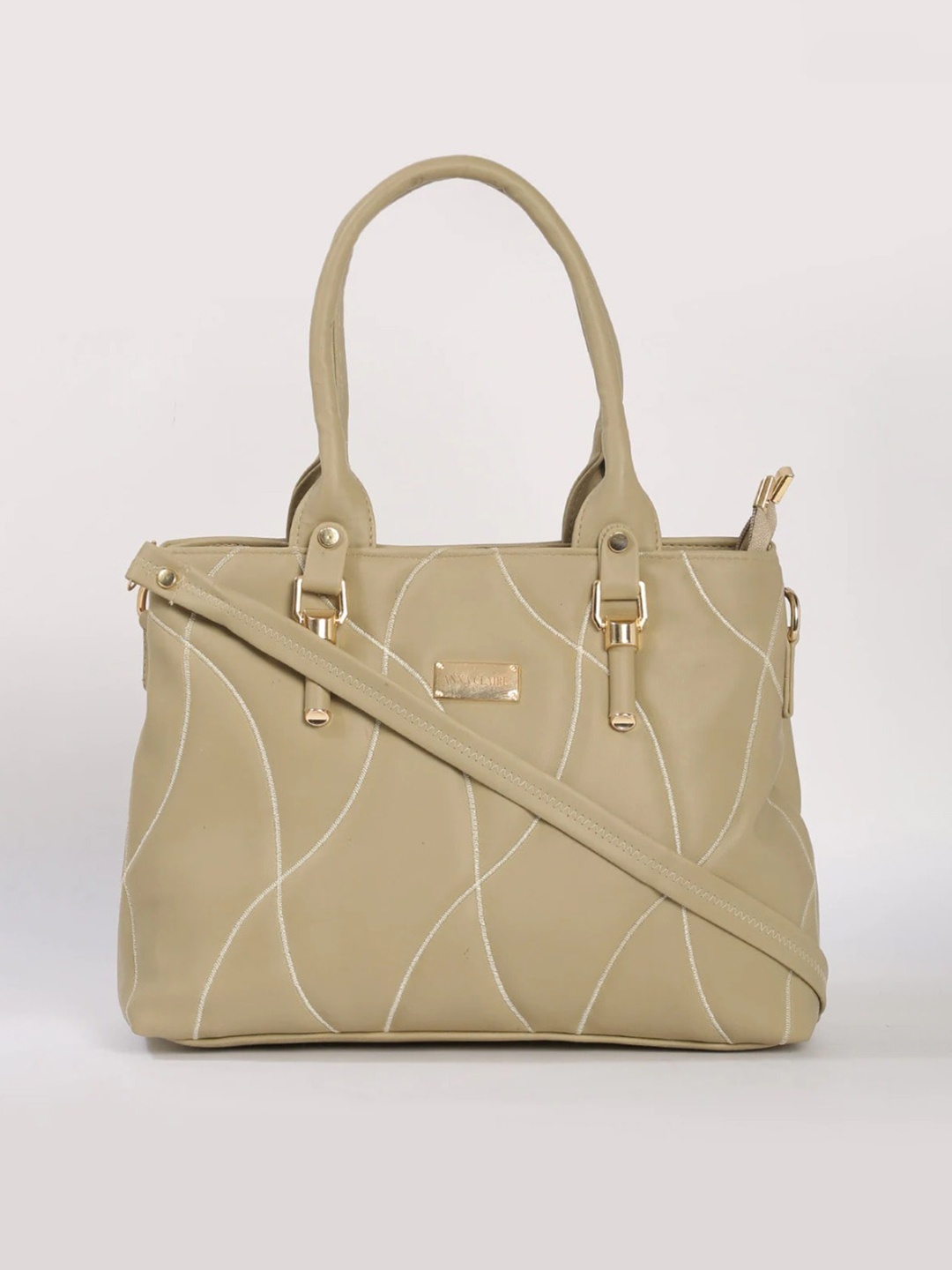 

Anna Claire Taupe PU Structured Handheld Bag