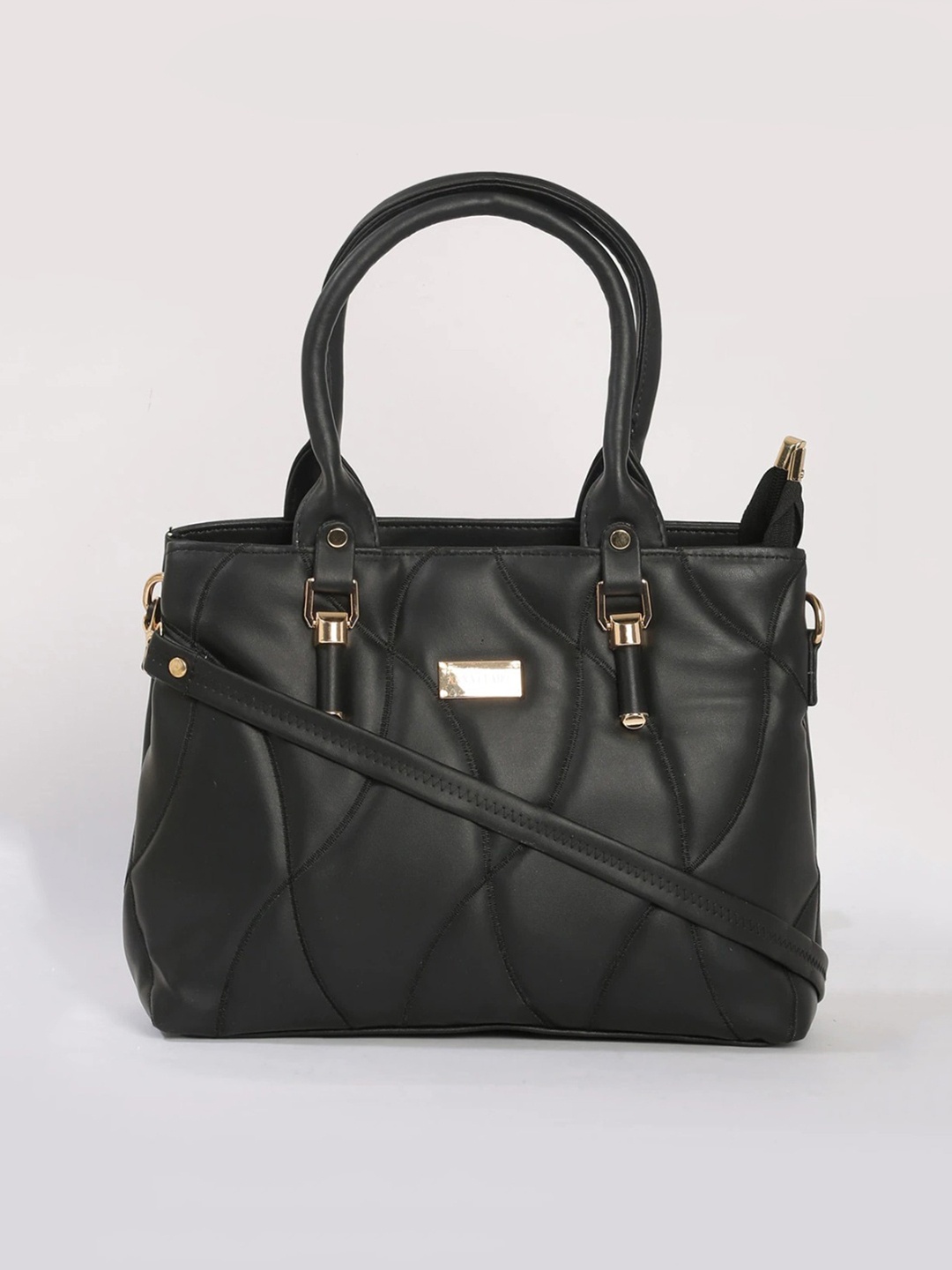 

Anna Claire Black PU Structured Handheld Bag