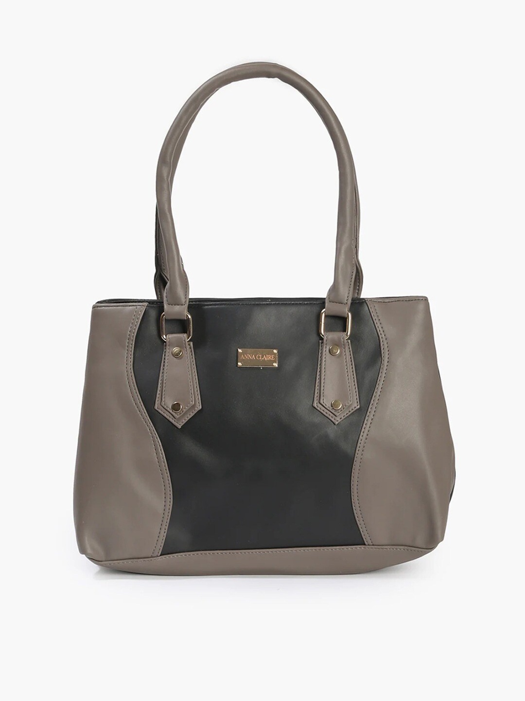 

Anna Claire Black PU Structured Shoulder Bag