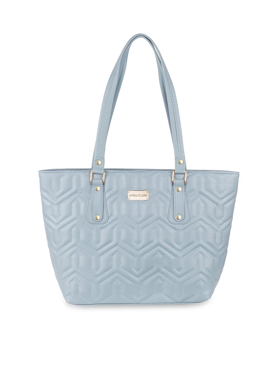 

Anna Claire Blue Structured Shoulder Bag with Quilted