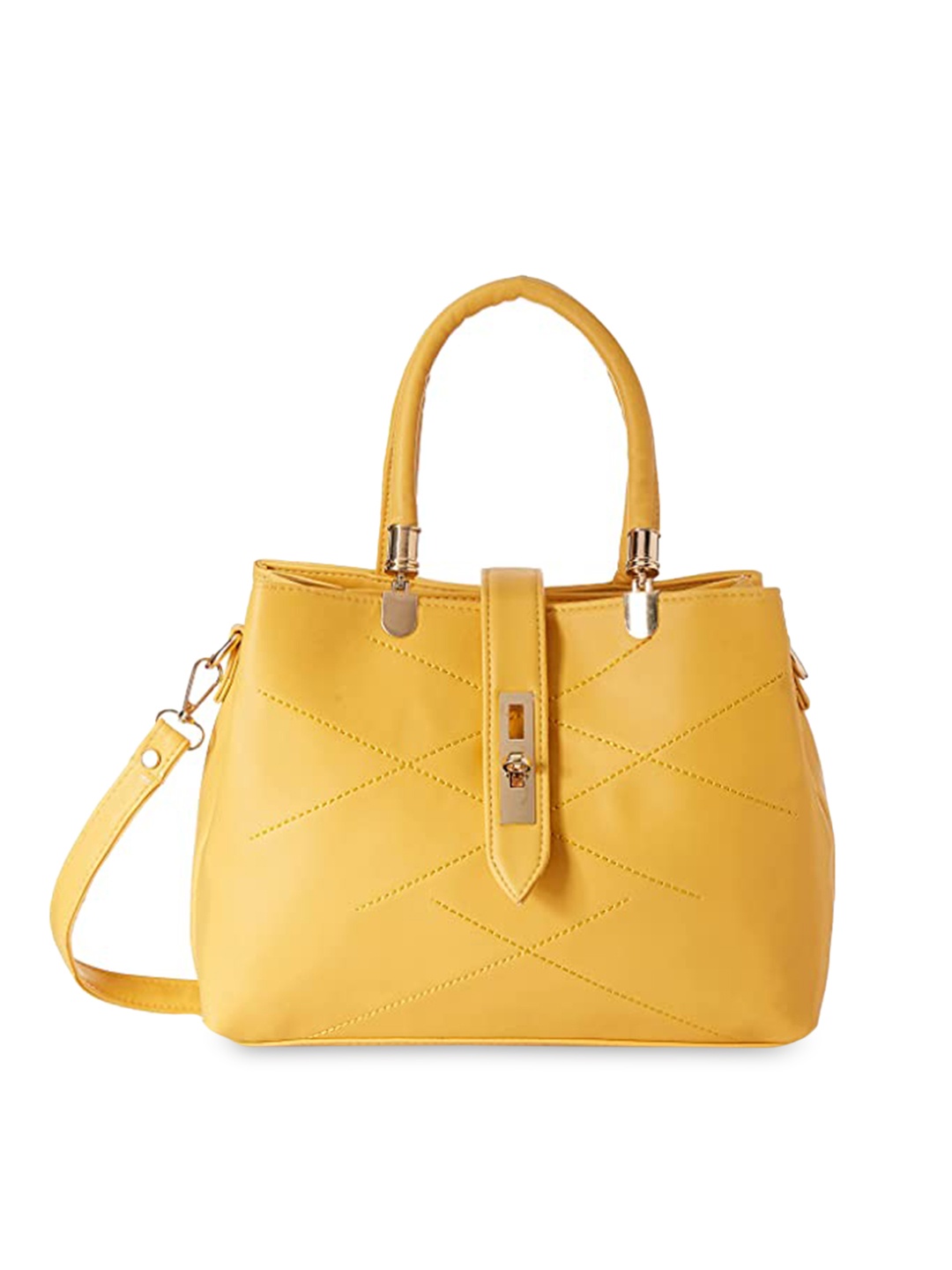 

Anna Claire Mustard PU Structured Handheld Bag