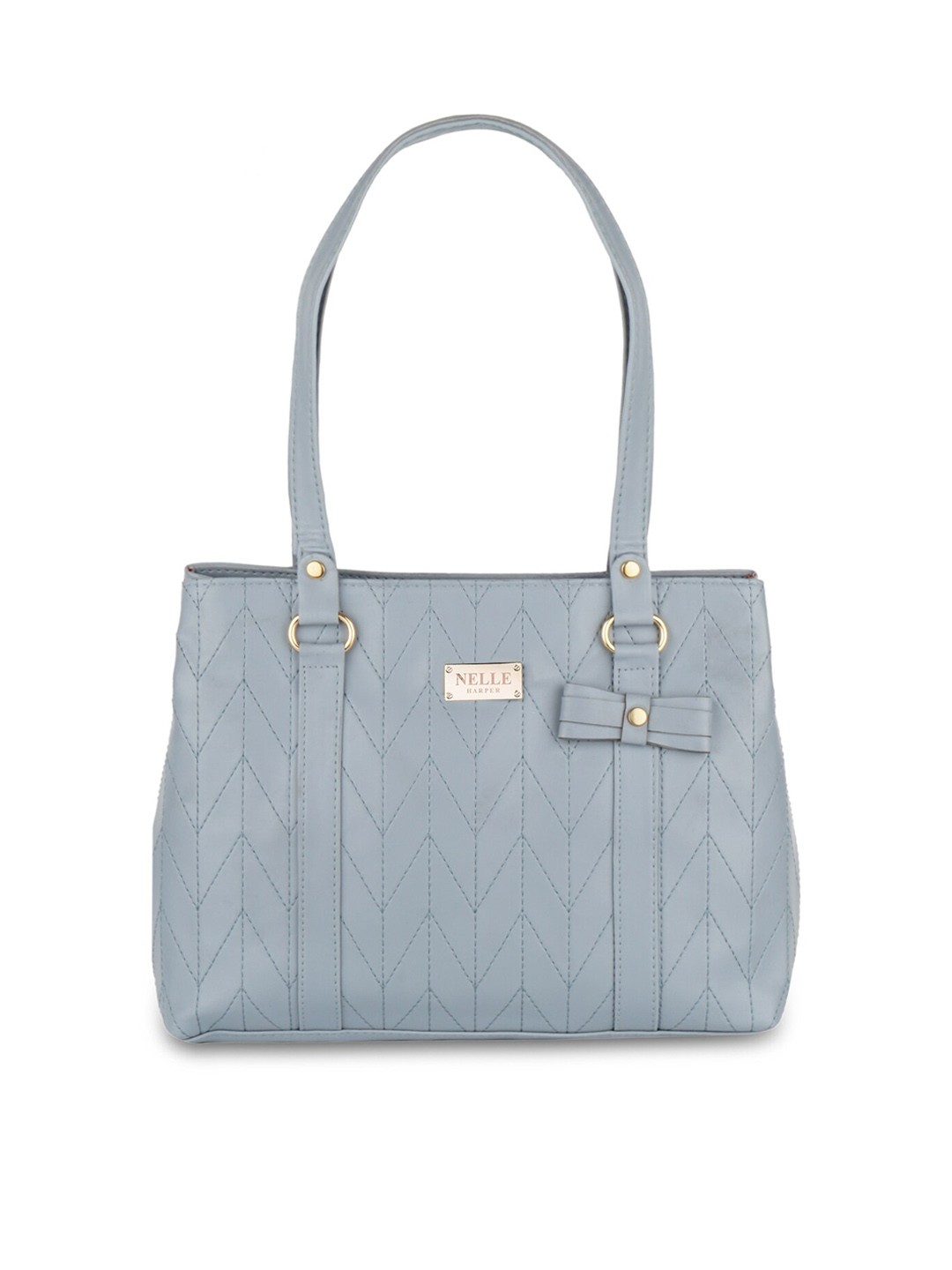 

Anna Claire Blue Textured PU Structured Handheld Bag