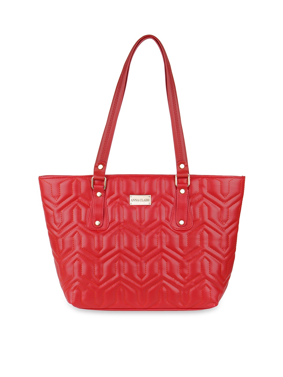 

Anna Claire Maroon Structured Shoulder Bag with Quilted