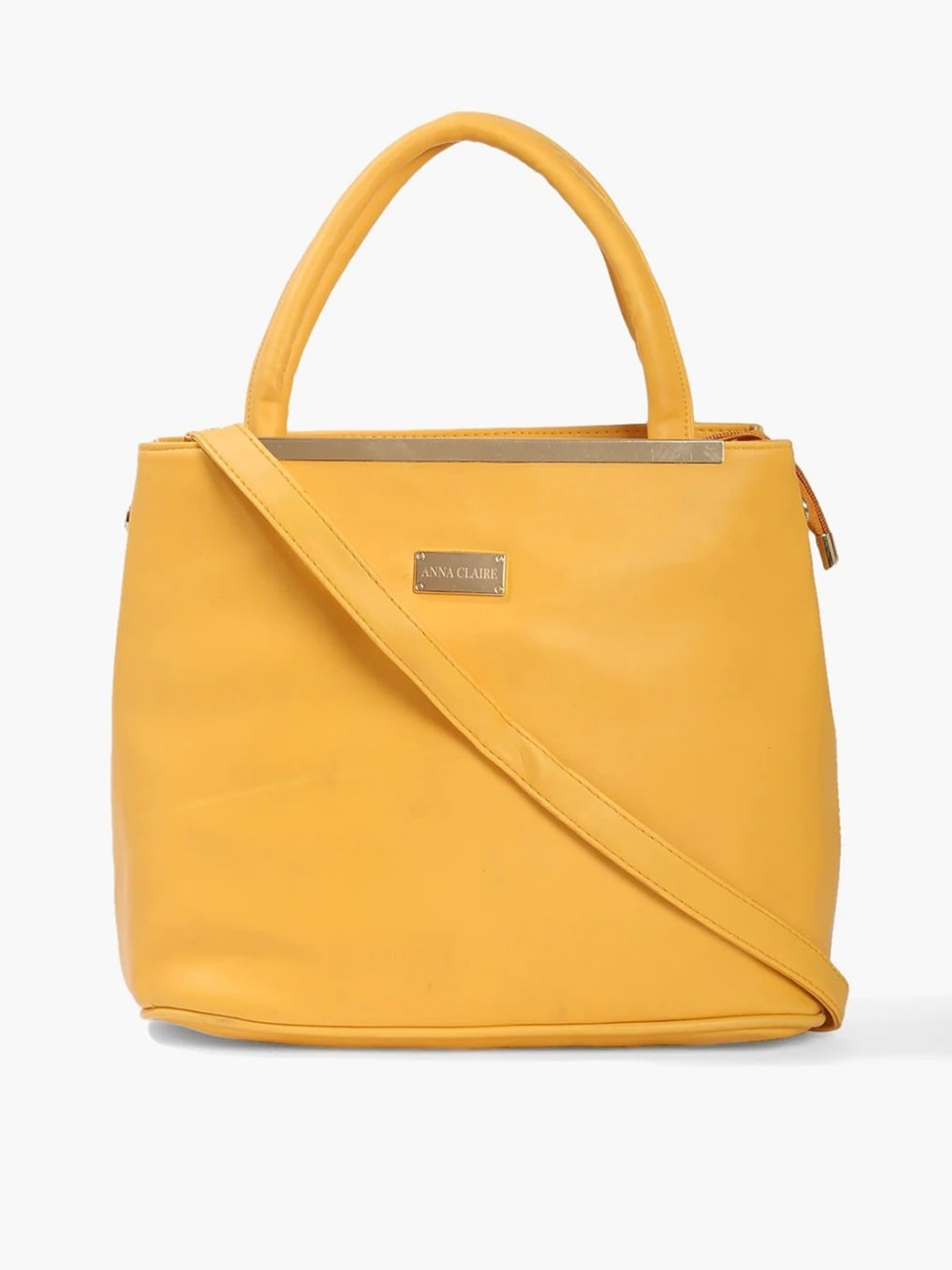 

Anna Claire Mustard Structured Handheld Bag