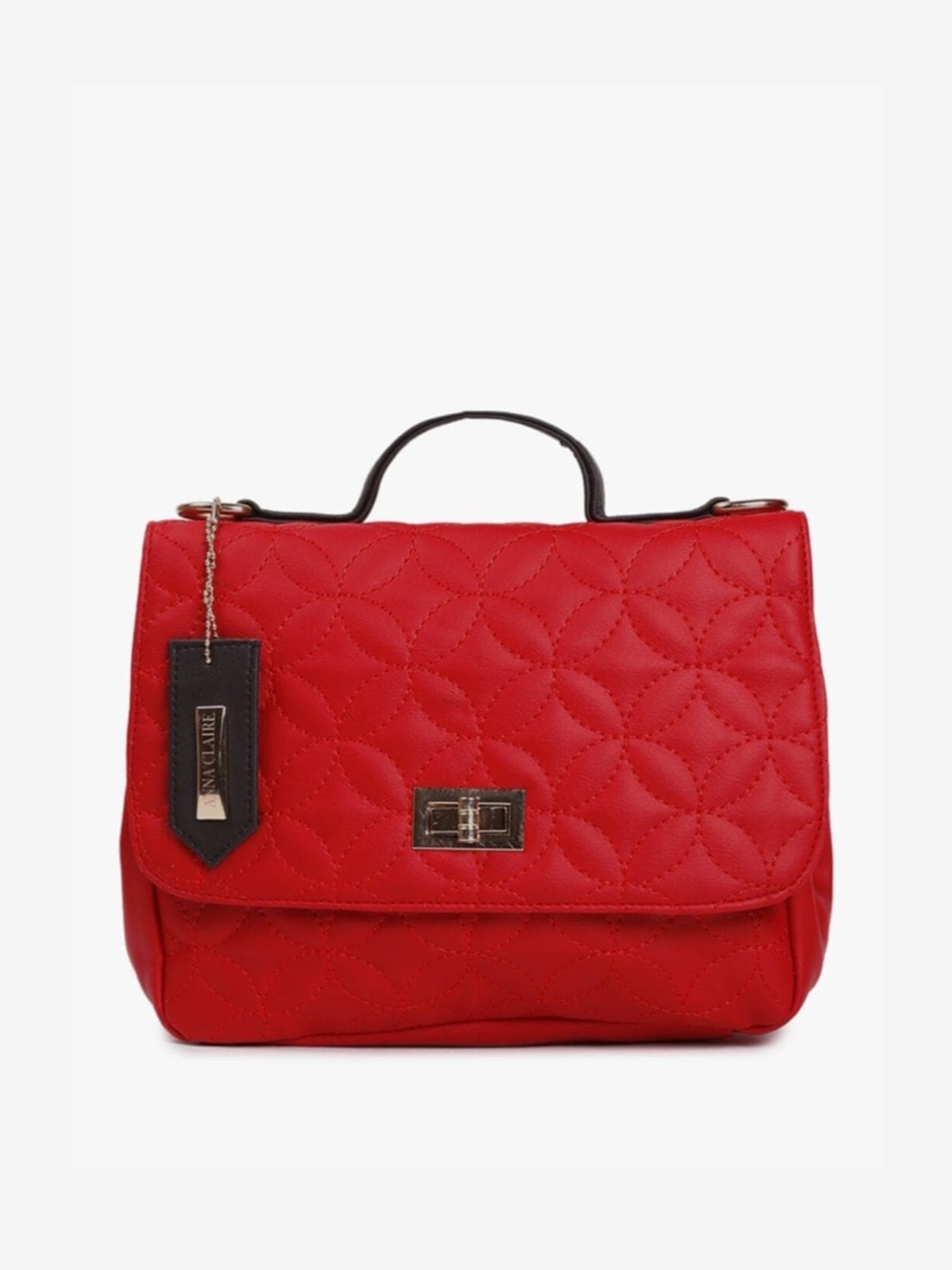 

Anna Claire Red Structured Satchel with Quilted