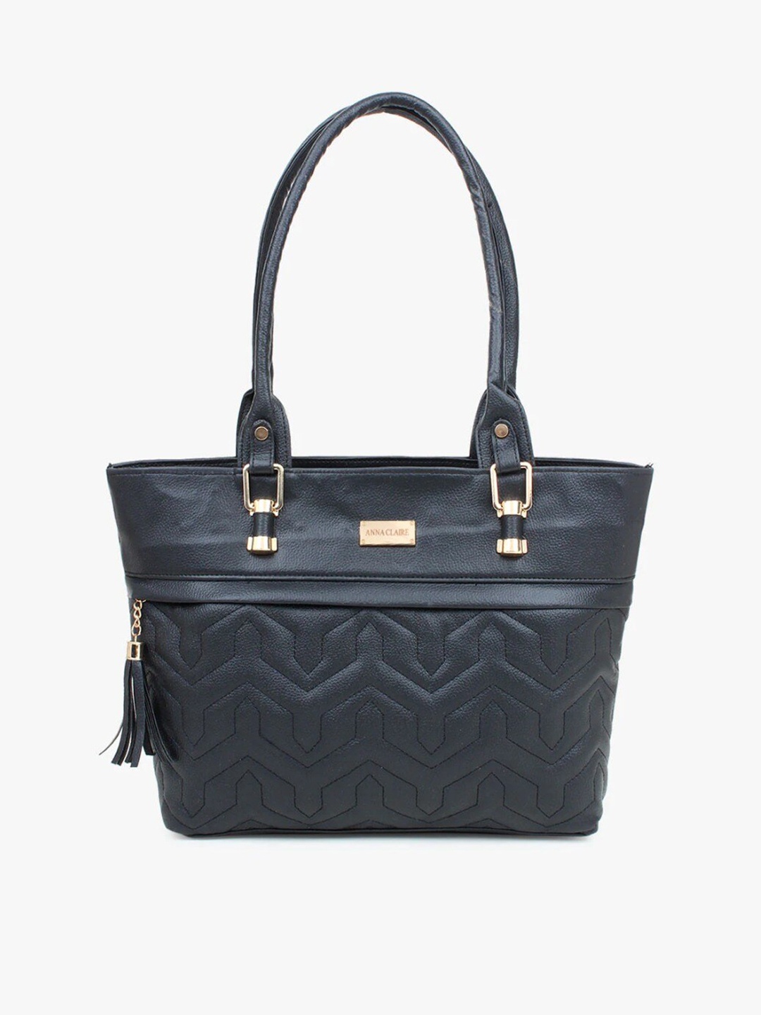 

Anna Claire Textured Shoulder Bag Handbags, Black