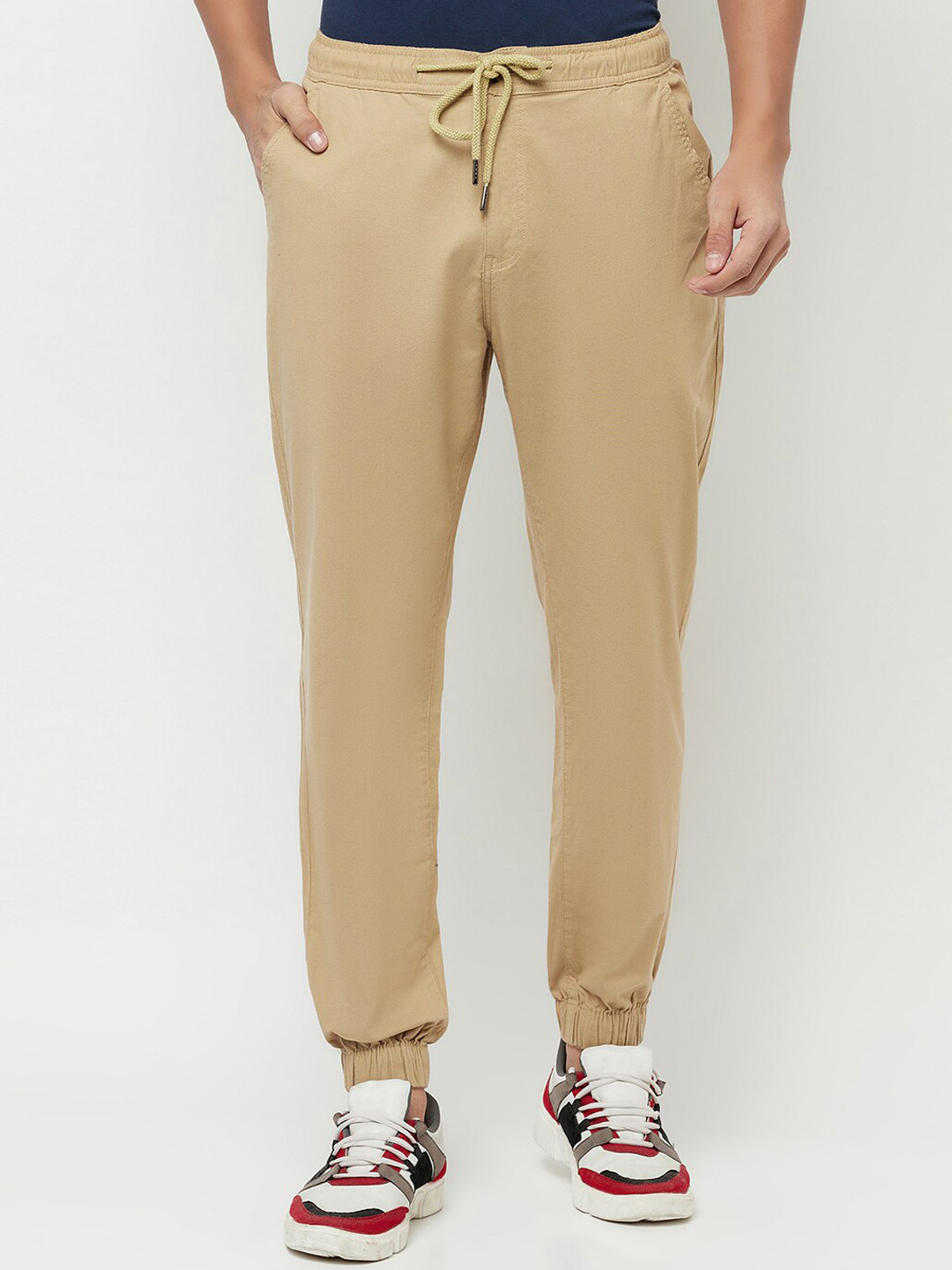 

Blue Buddha Men Khaki Solid Pure Cotton Joggers