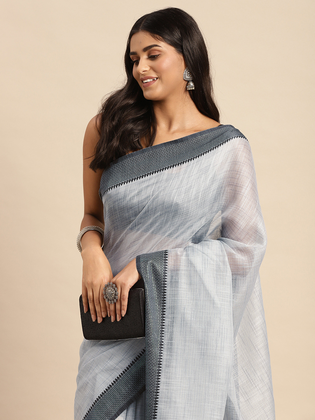 

Anouk Woven Design Chanderi Saree, Grey