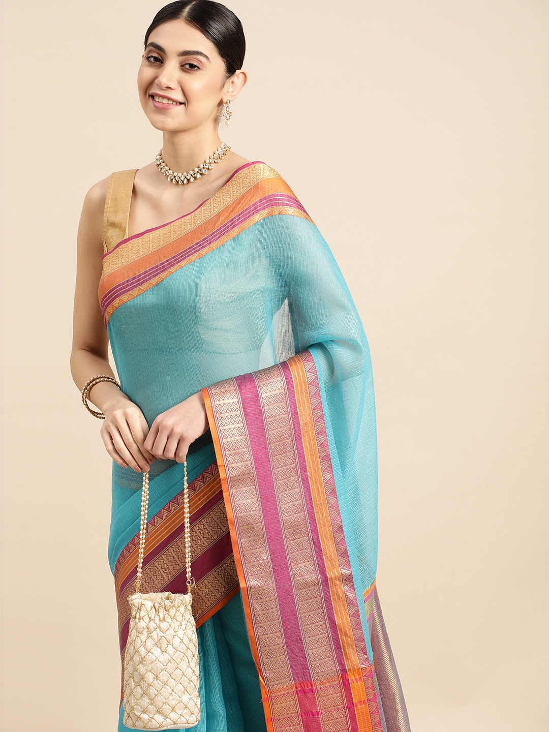 

Anouk Woven Design Kota Saree, Blue