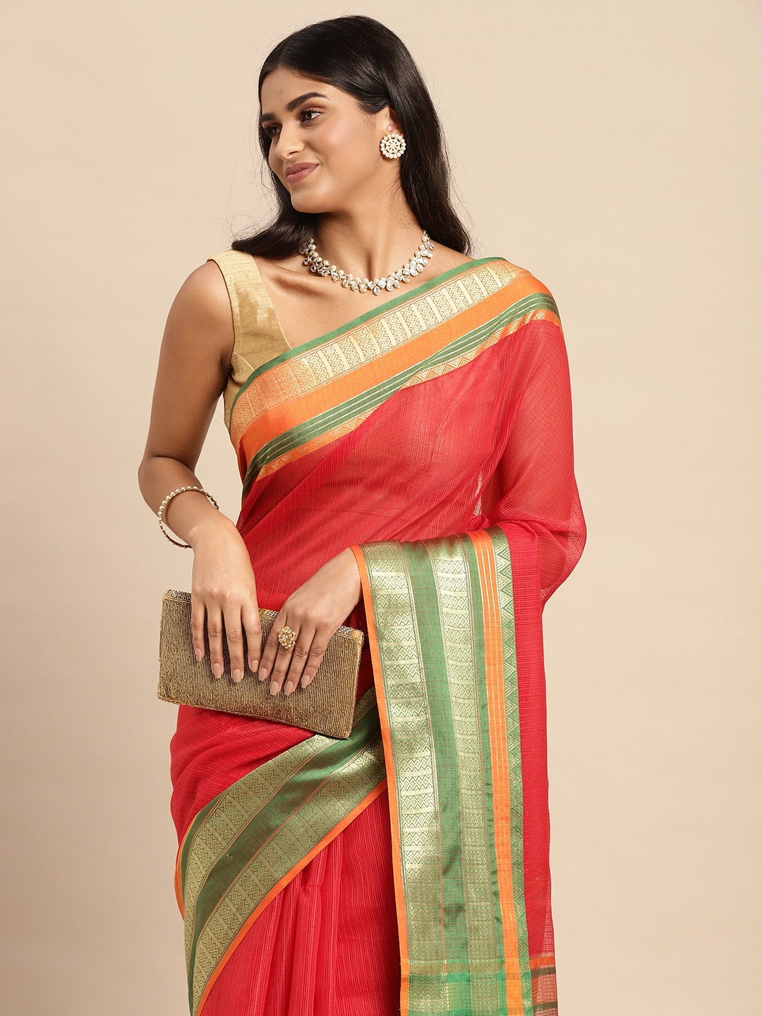 

Anouk Woven Design Kota Saree, Red