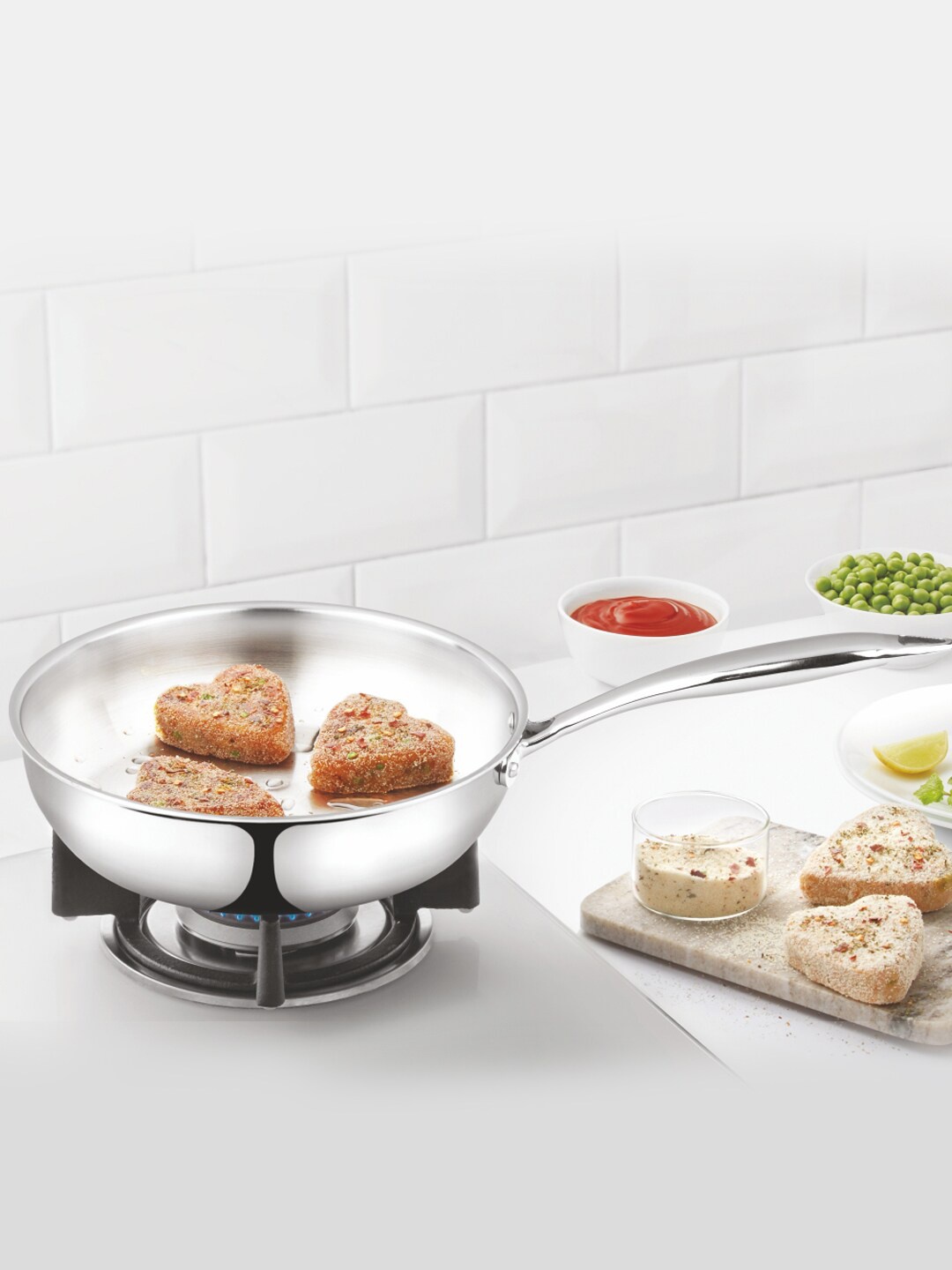 

BOROSIL Silver-Toned Cookfresh Stainless Steel Induction Fry Pan 2.3 L