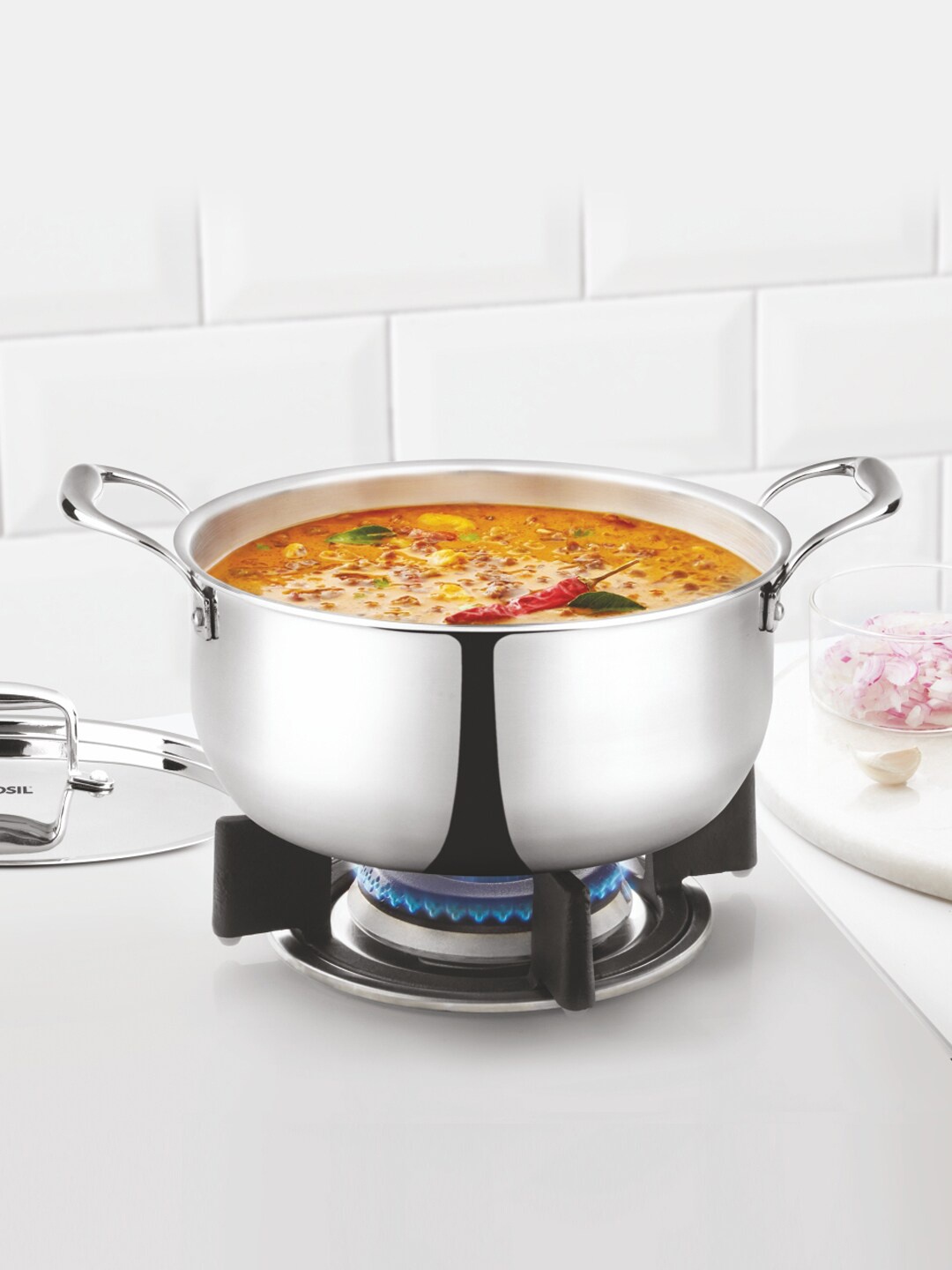 

BOROSIL Silver-Toned Cookfresh Stainless Steel Induction Friendly Casserole 3.6 L
