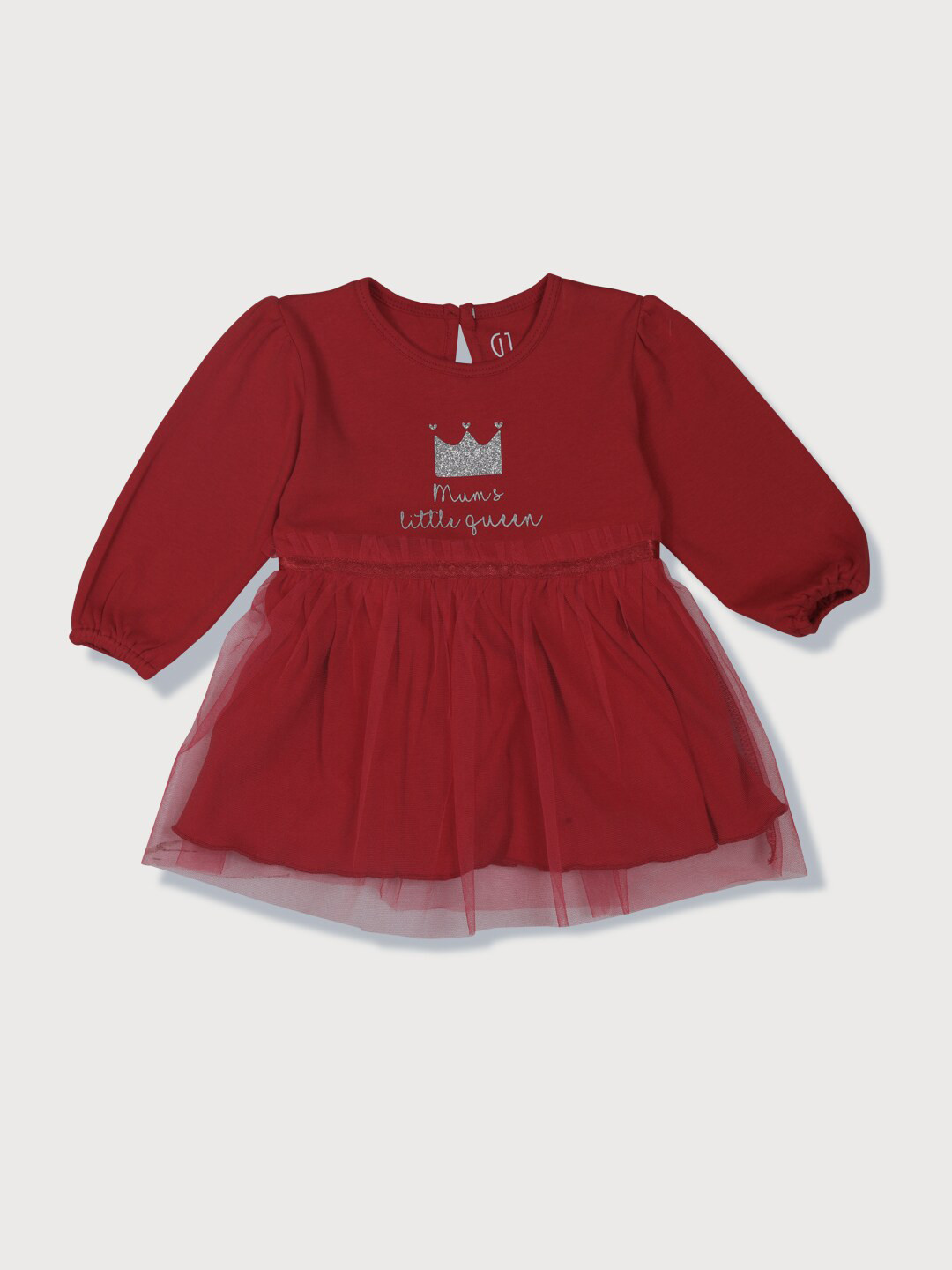 

Gini and Jony Red Cotton Solid Dress