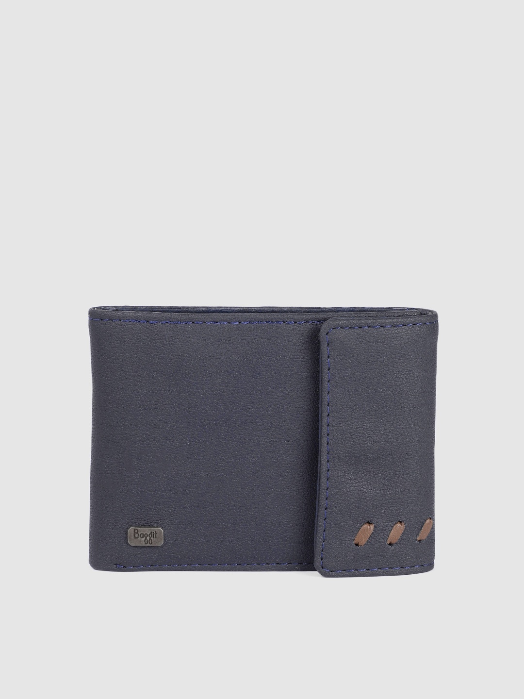 

Baggit Men Solid Two Fold Wallet, Navy blue