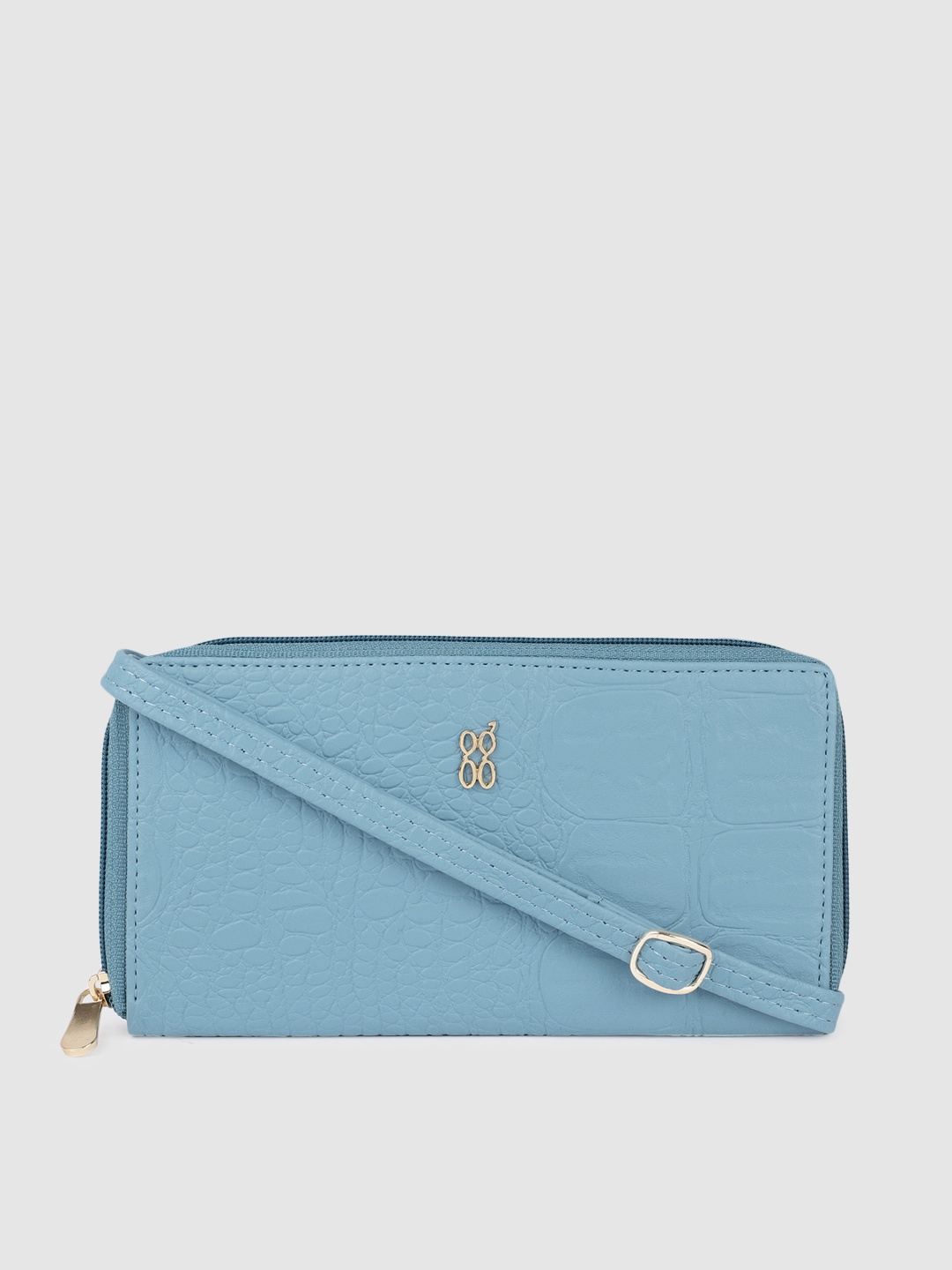 

Baggit Women Textured Zip Around Wallet, Blue