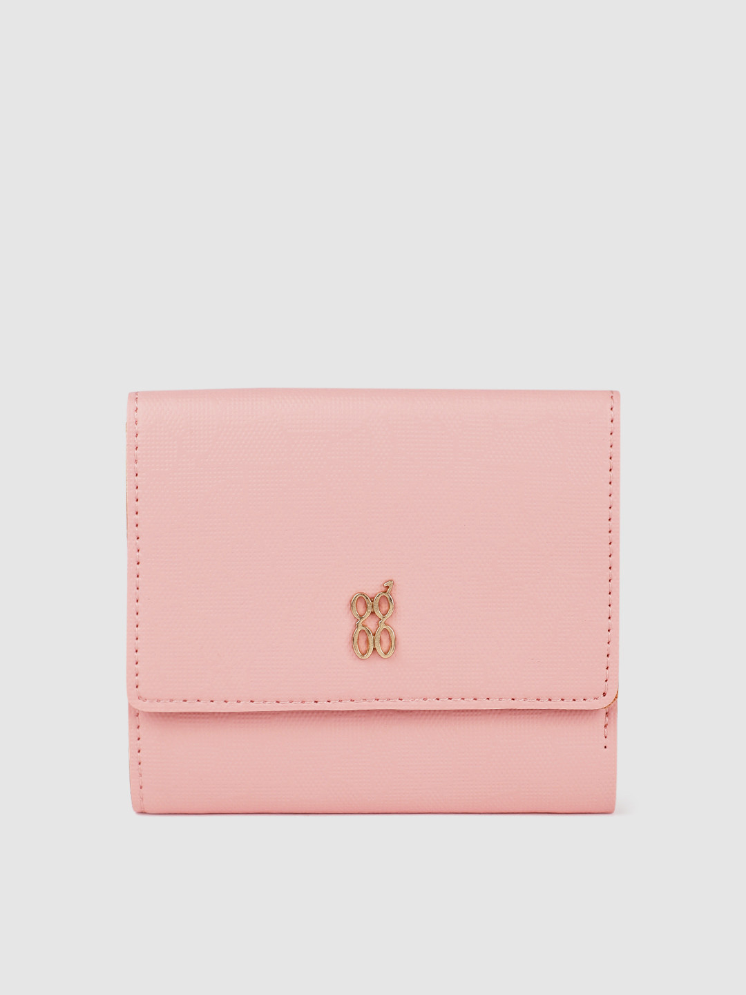

Baggit Women Textured Three Fold Wallet, Pink