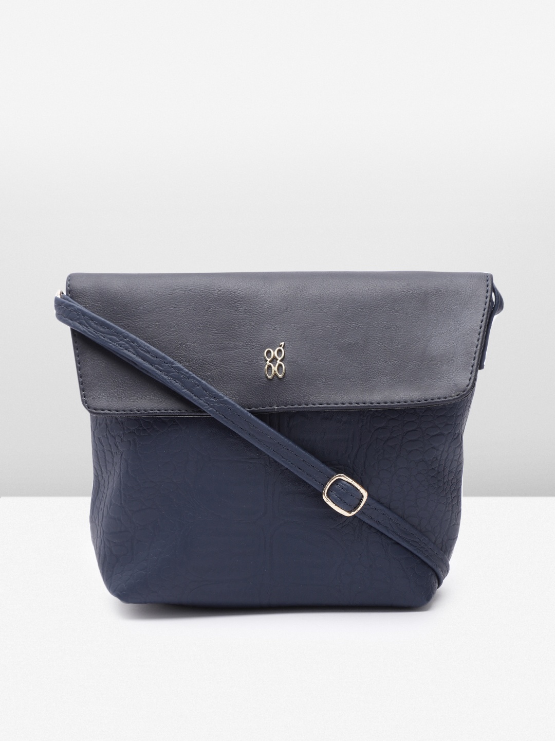 

Baggit Textured Structured Sling Bag, Blue