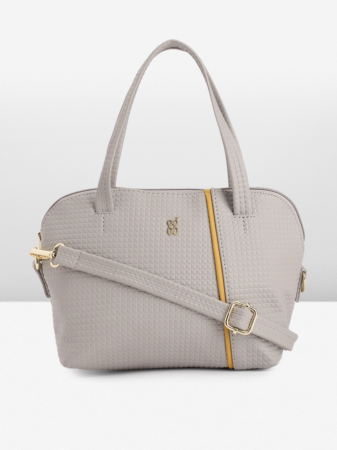

Baggit Geometric Design Bowling Handheld Bag, Grey