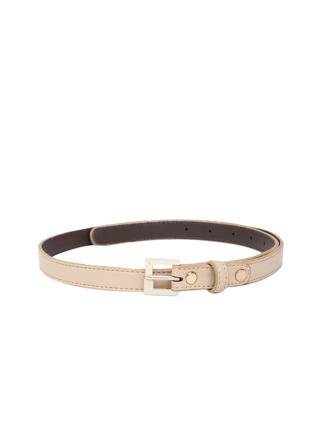 

Baggit Women Solid PU Slim Belt, Beige