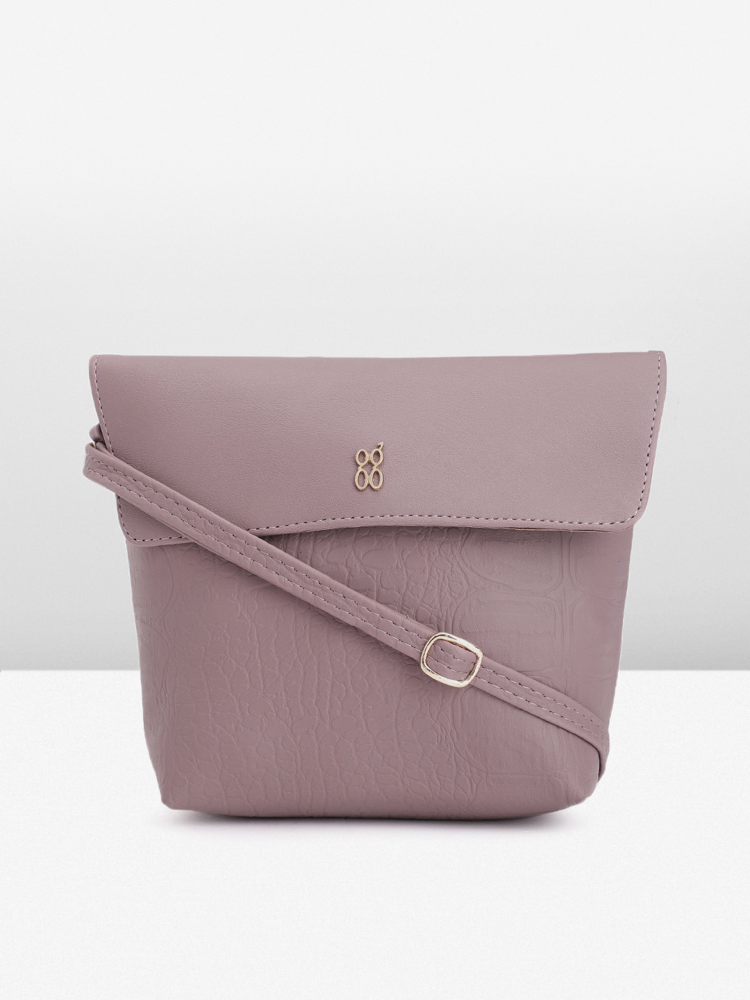 

Baggit Textured PU Structured Sling Bag, Mauve