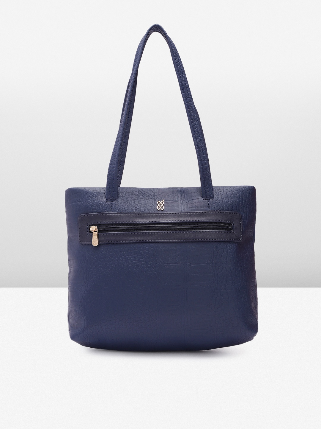 

Baggit Textured PU Regular Structured Shoulder Bag, Navy blue