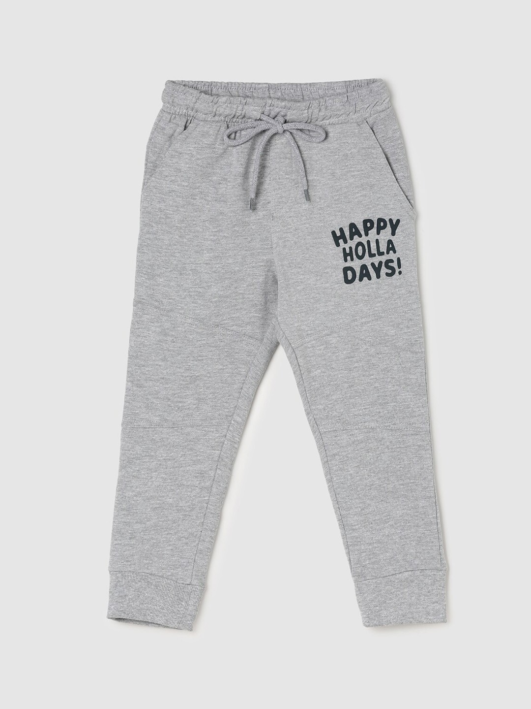 

max Boys Grey Solid Joggers