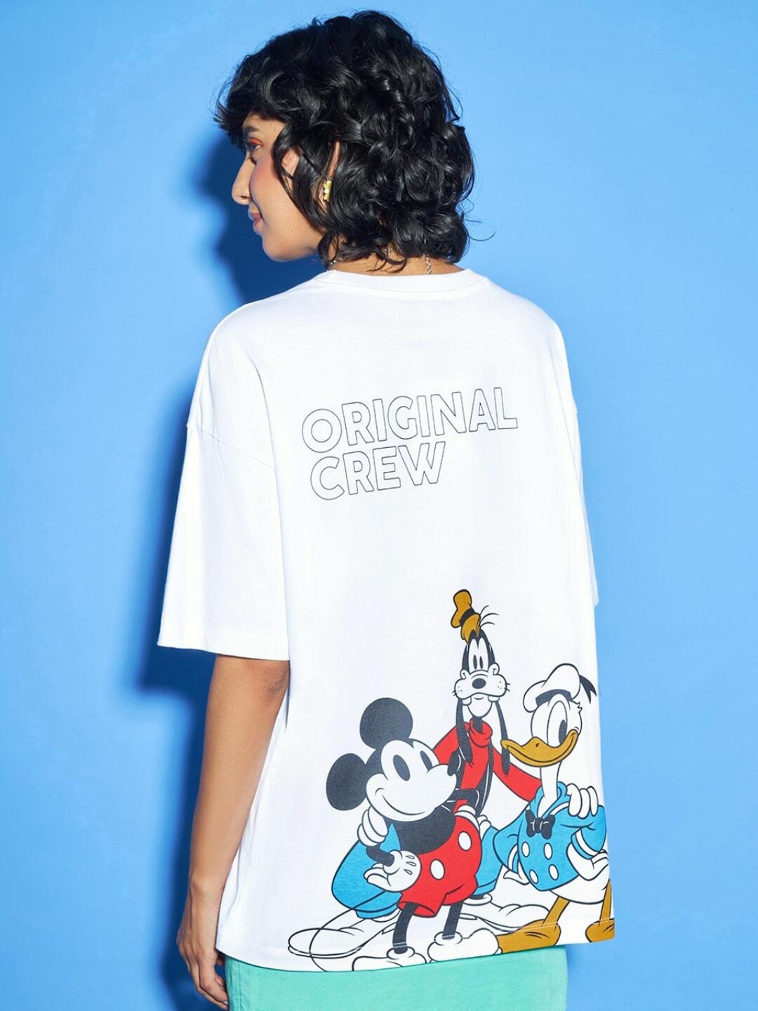 

Bewakoof Women White Typography Printed Loose Fit Cotton T-shirt