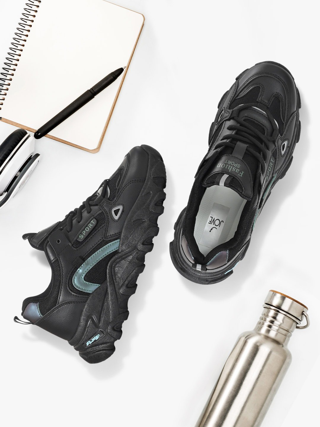 

Jove Women Black Casual Sneakers