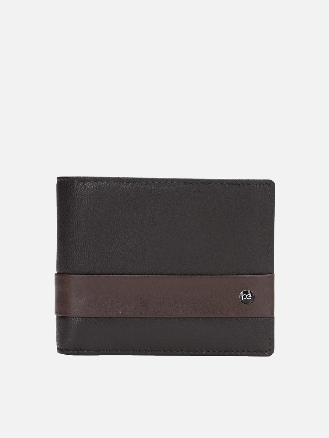 

Peter England Men Black & Brown Leather Two Fold Wallet