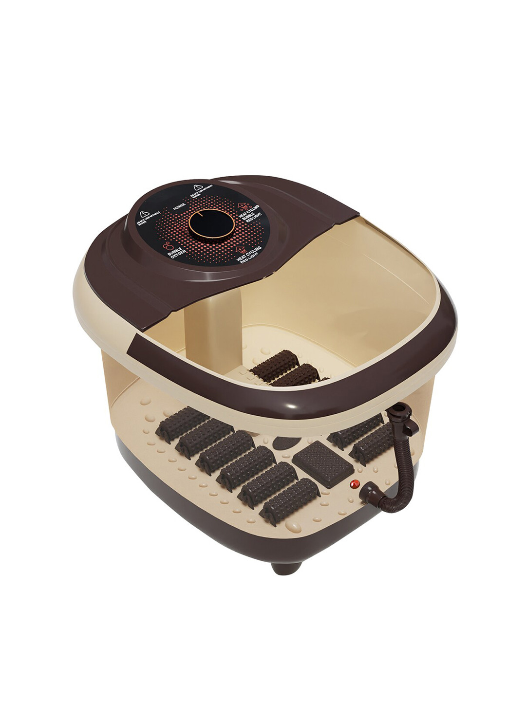 

Lifelong LLM405 Electric Foldable Foot Spa Massager with 8 Manual Massage Rollers - Brown