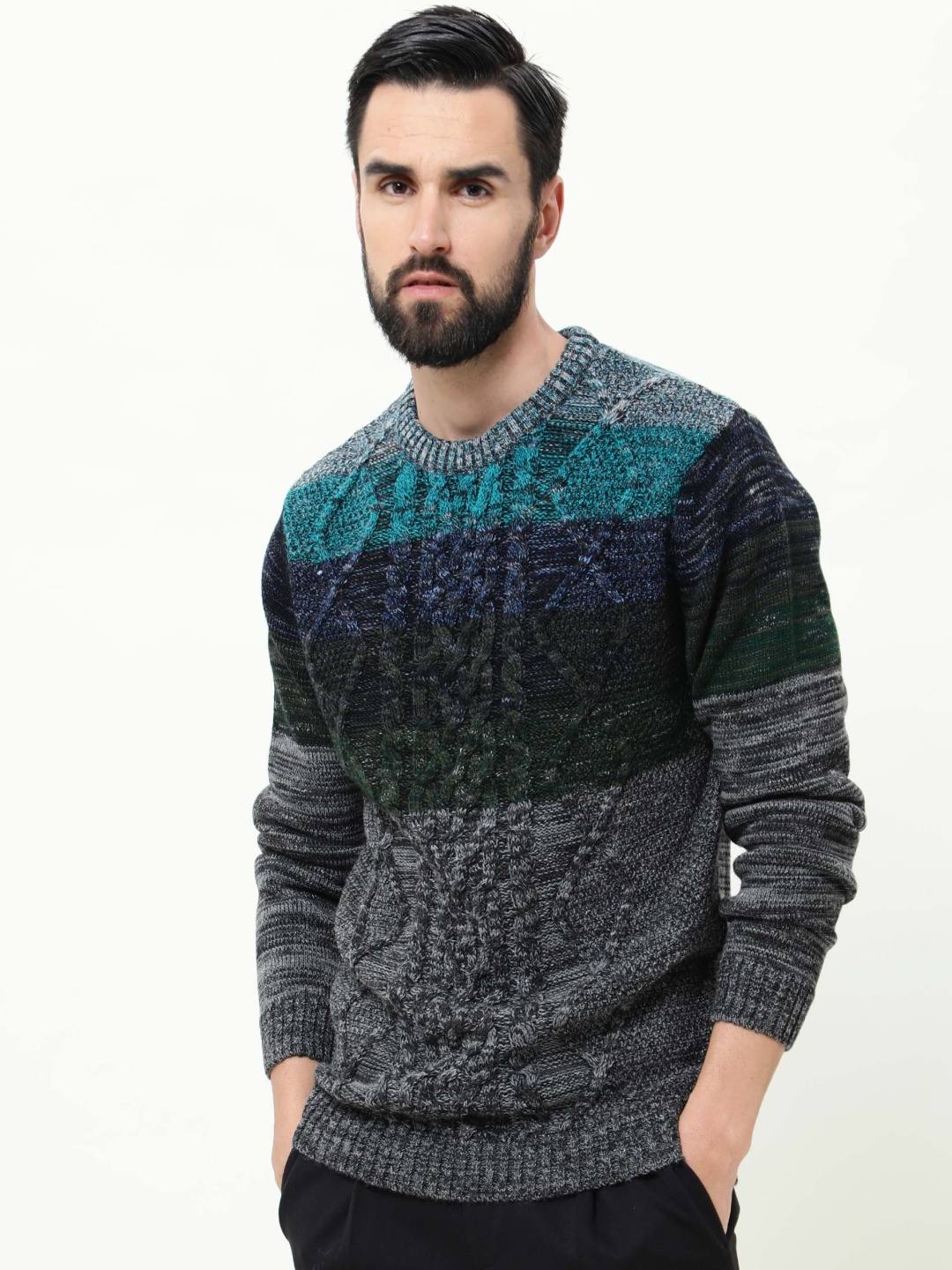 

RARE RABBIT Men Grindle Slim Fit Printed Sweatshirt, Grey