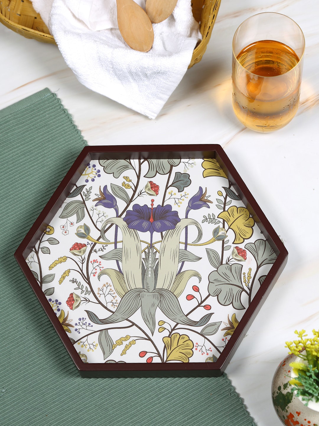 

Reinvention Factory Brown Printed Serving Tray