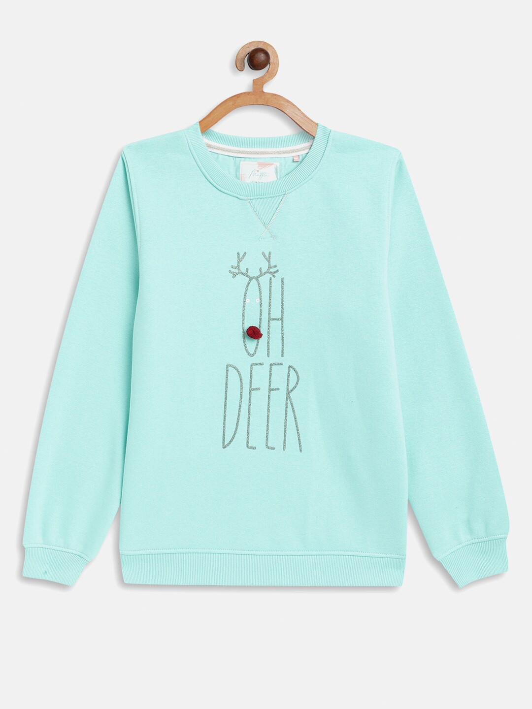 

METTLE Girls Round Neck Sweatshirt, Blue