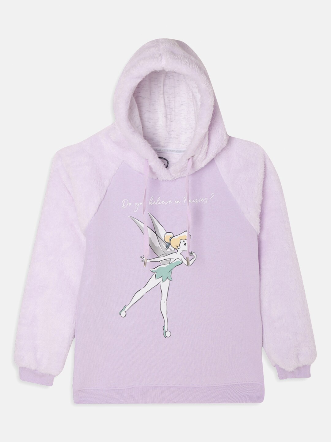 

METTLE Girls Purple Printed Hooded Sweatshirt