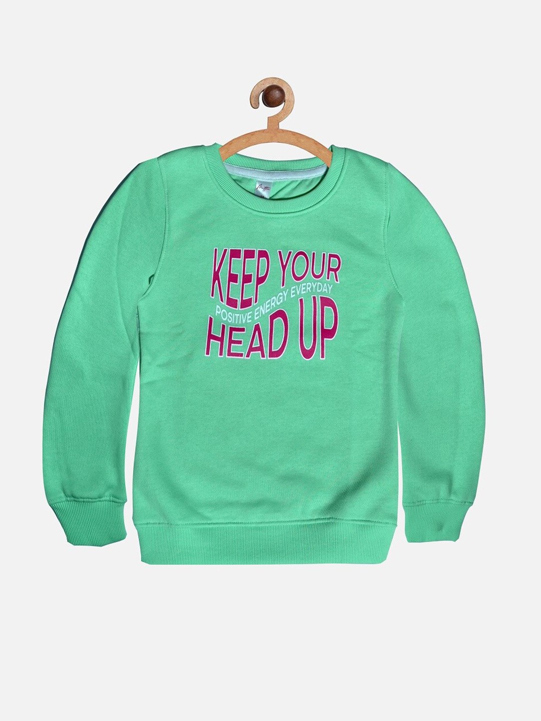 

METTLE Girls Green Printed Sweatshirt