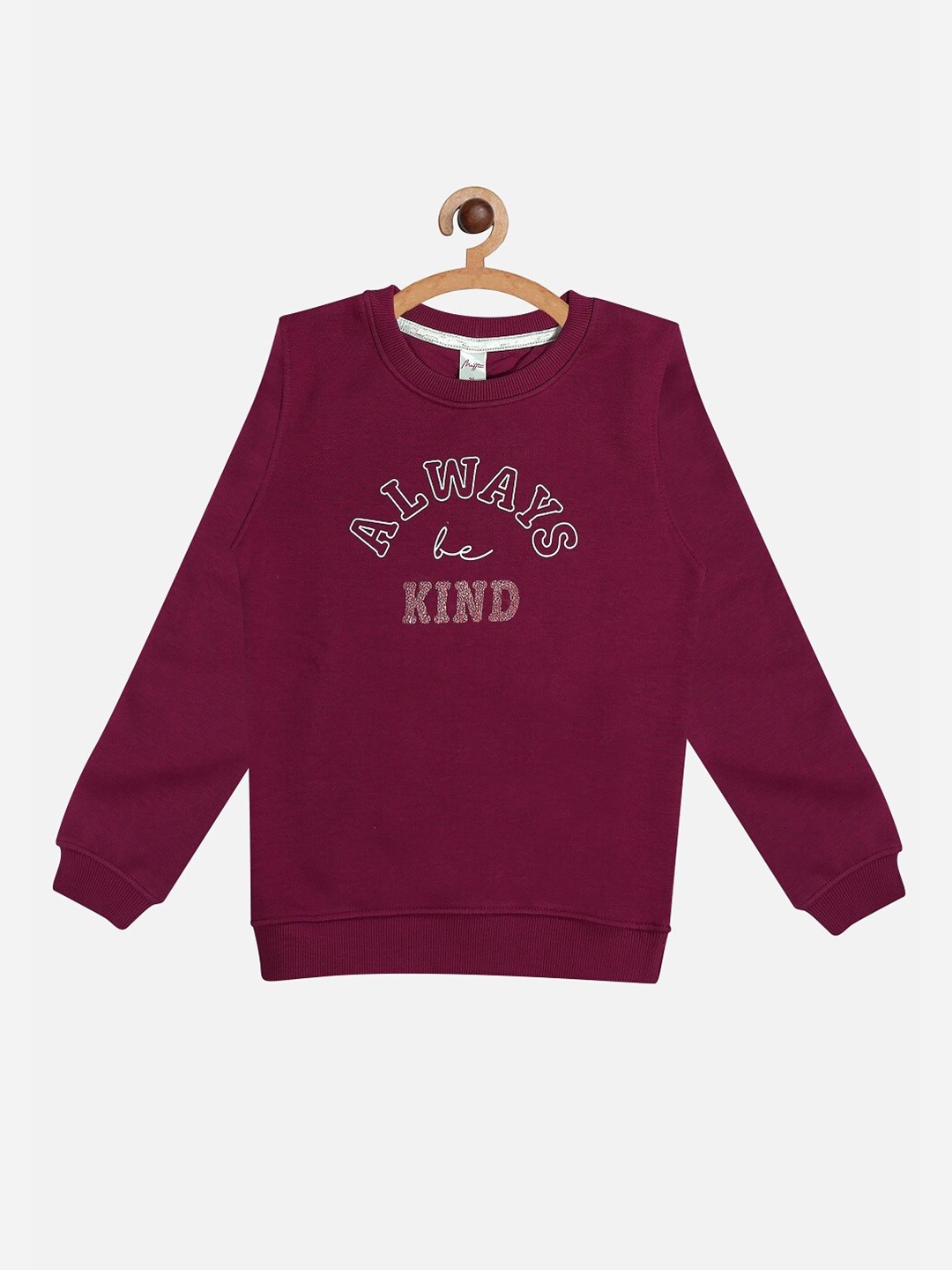 

METTLE Girls Maroon Printed Sweatshirt