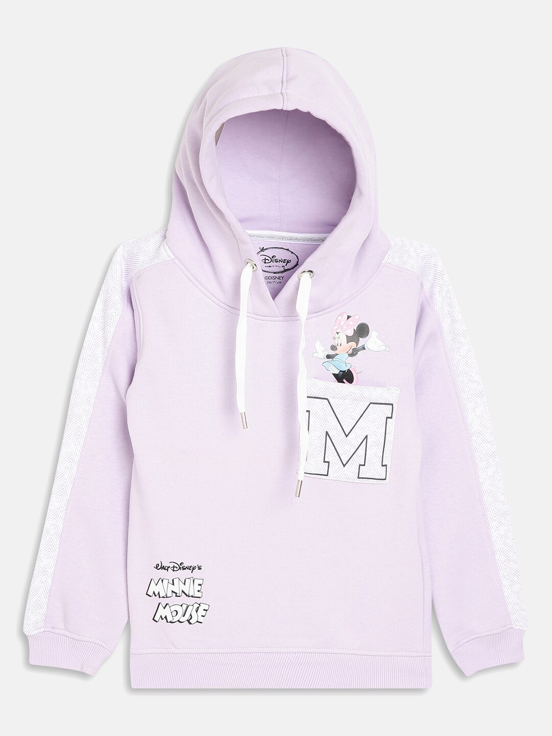 

METTLE Girls Purple Printed Hooded Sweatshirt
