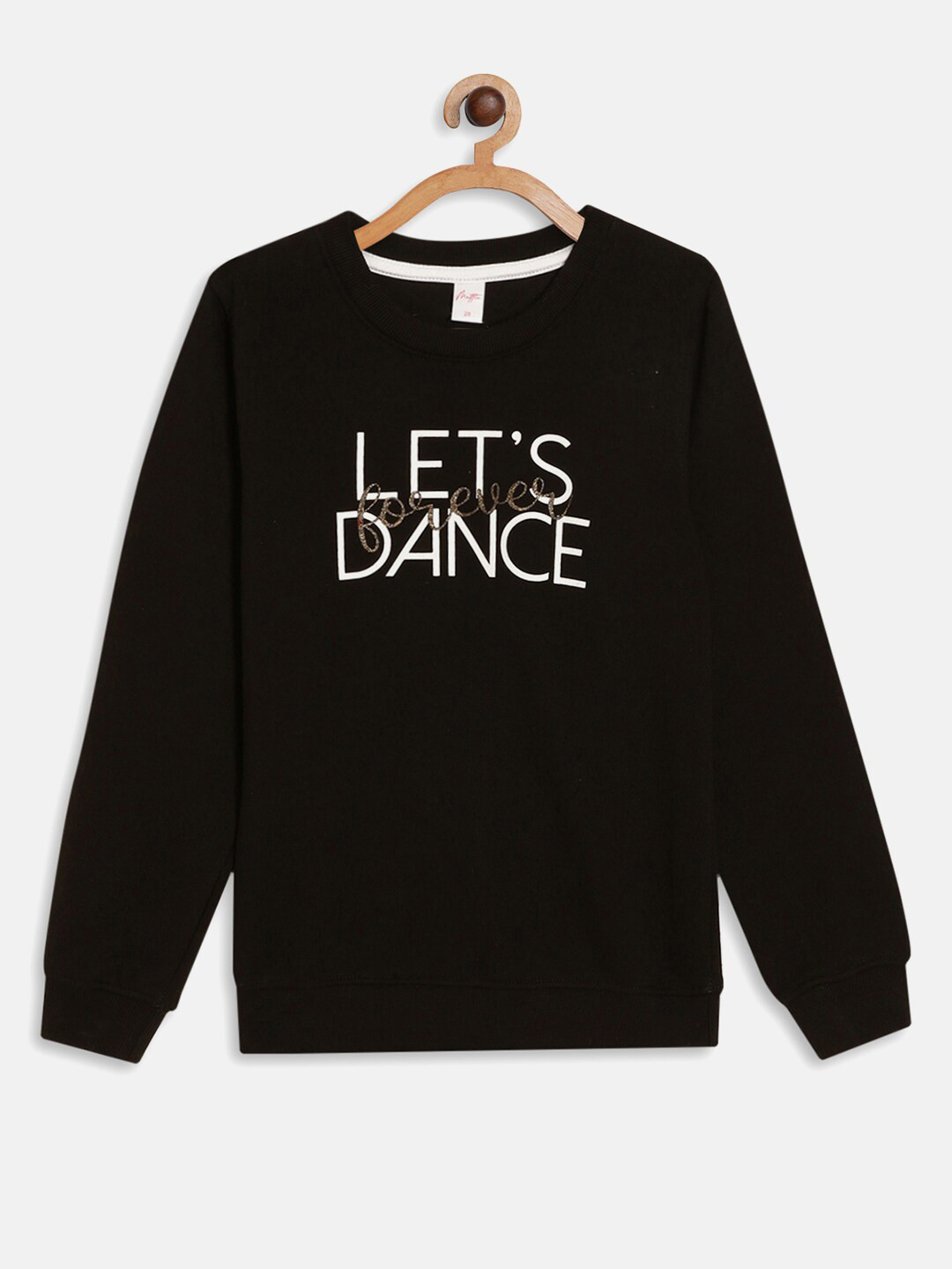 

METTLE Girls Black Printed Sweatshirt