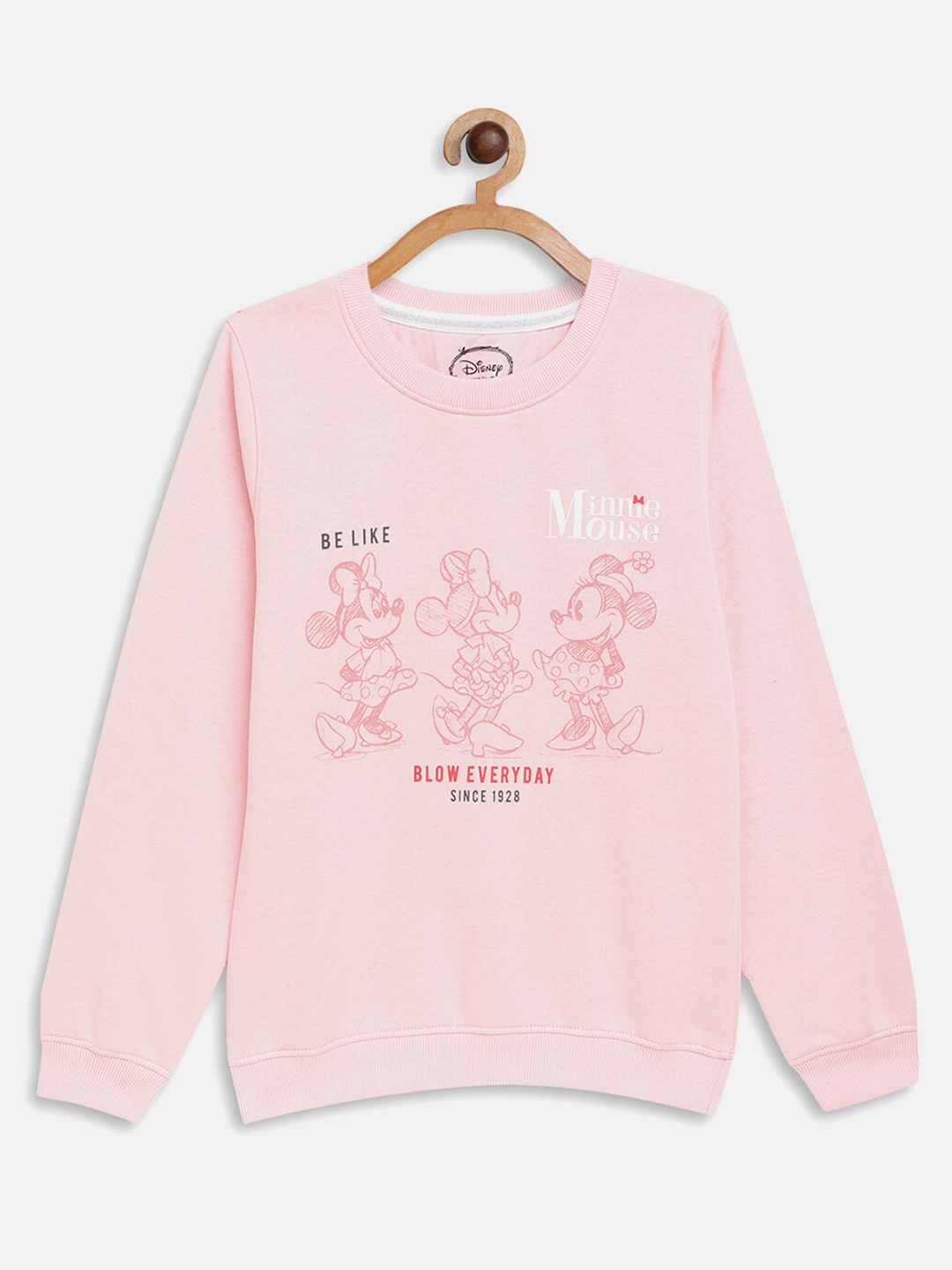

METTLE Girls Pink Printed Fleece Sweatshirt