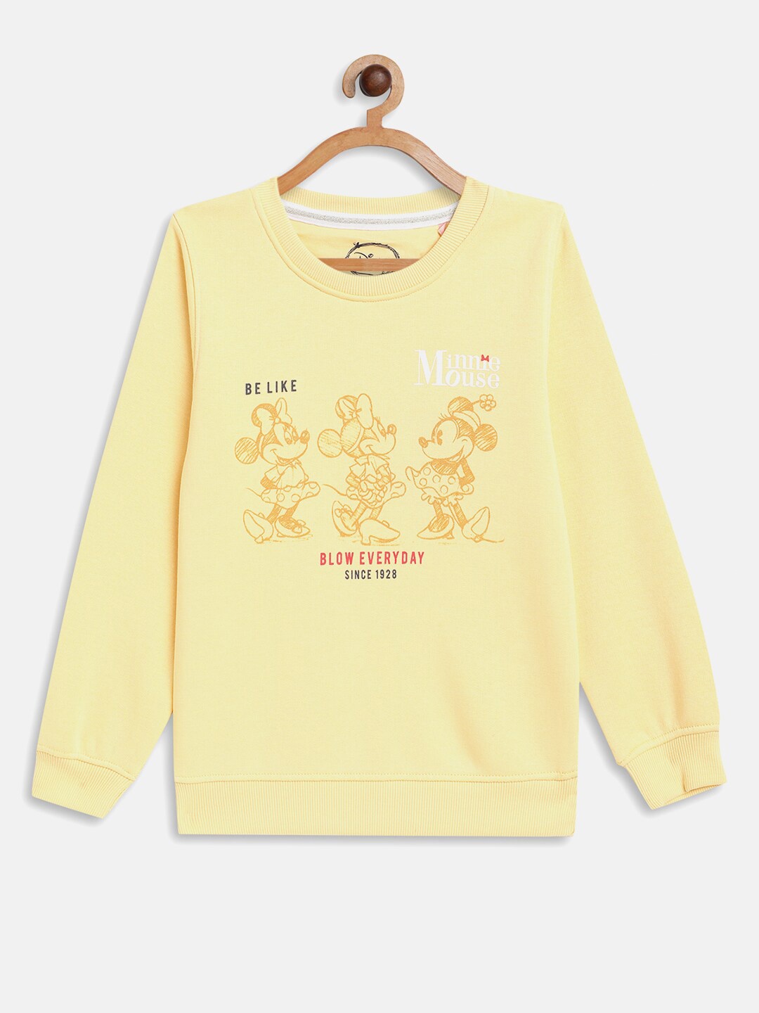 

METTLE Girls Yellow Printed Fleece Sweatshirt