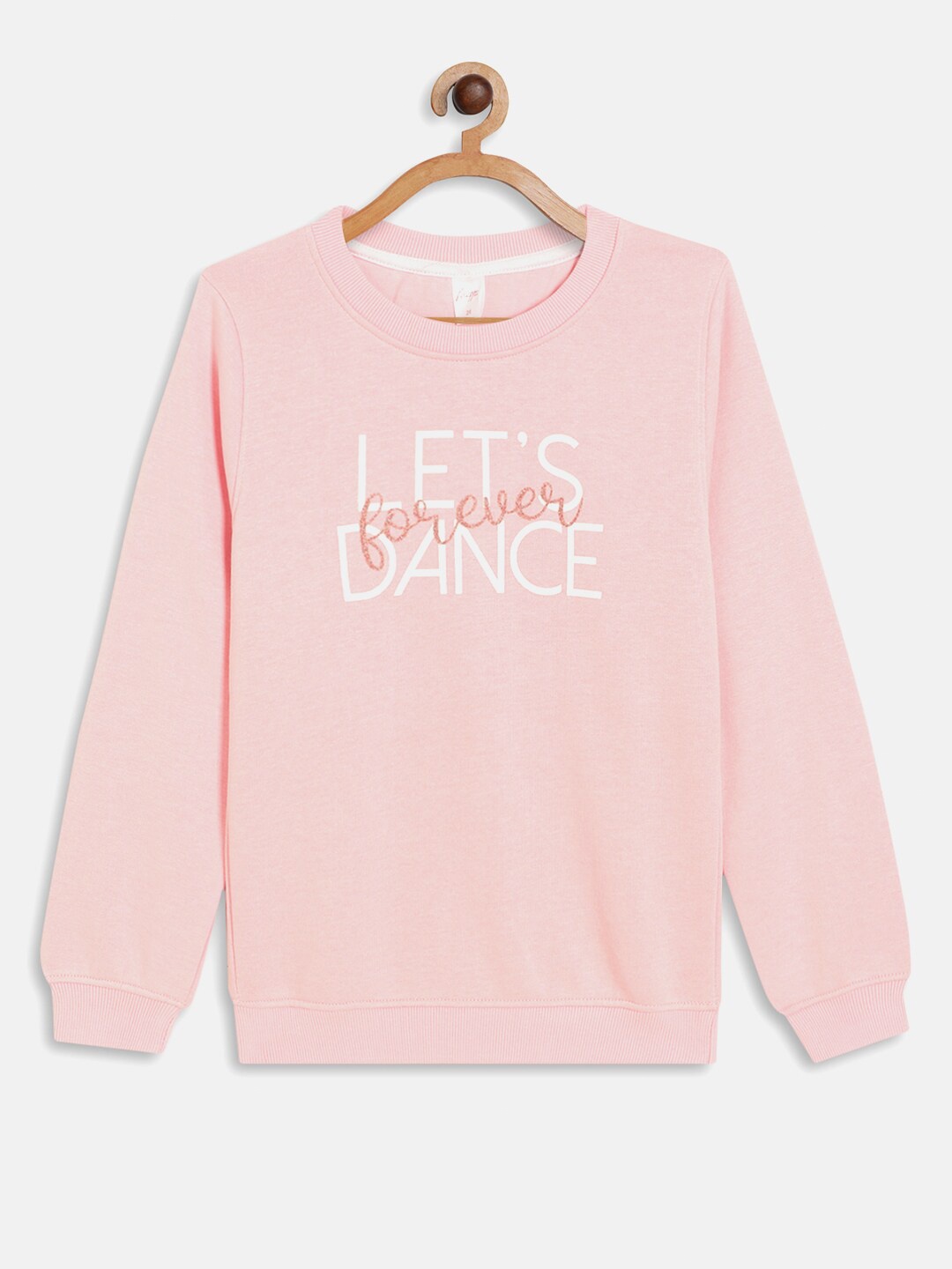 

METTLE Girls Pink Printed Fleece Sweatshirt