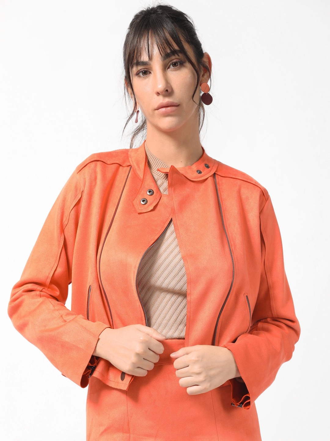 

RAREISM Women Orange Tailored Jacket