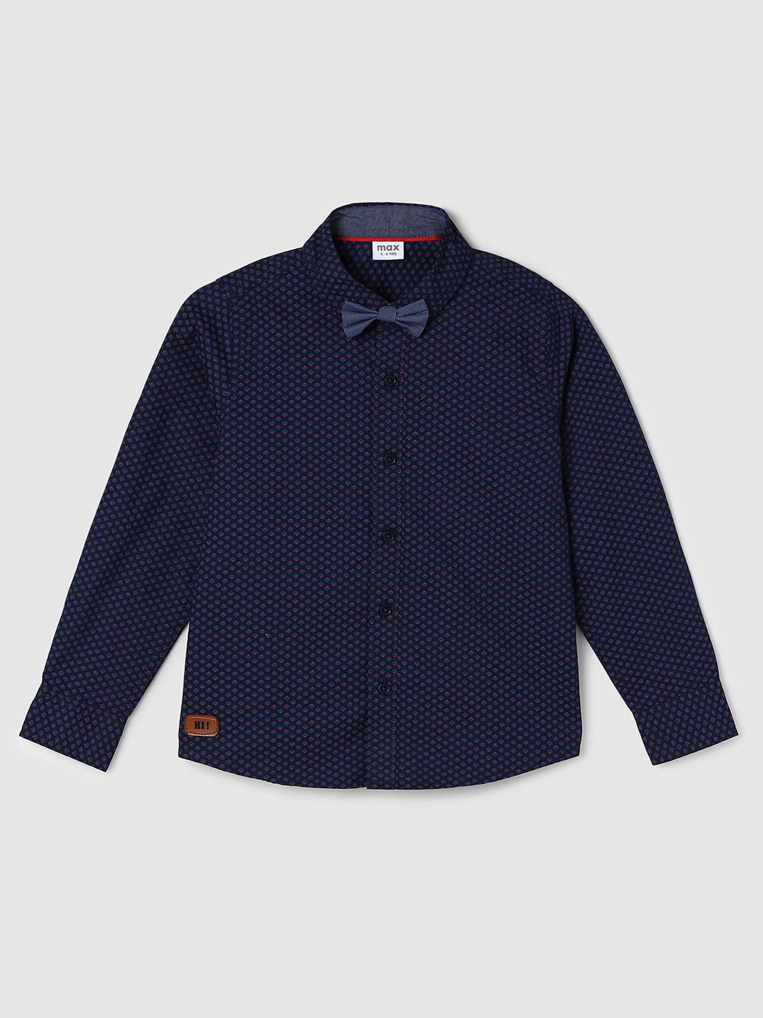 

max Boys Printed Cotton Casual Shirt, Blue