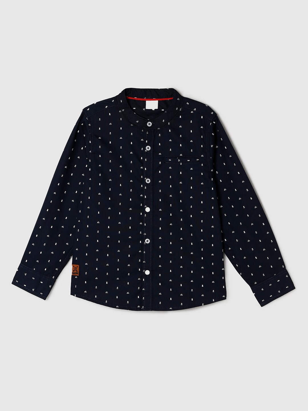 

max Boys Printed Casual Shirt, Navy blue