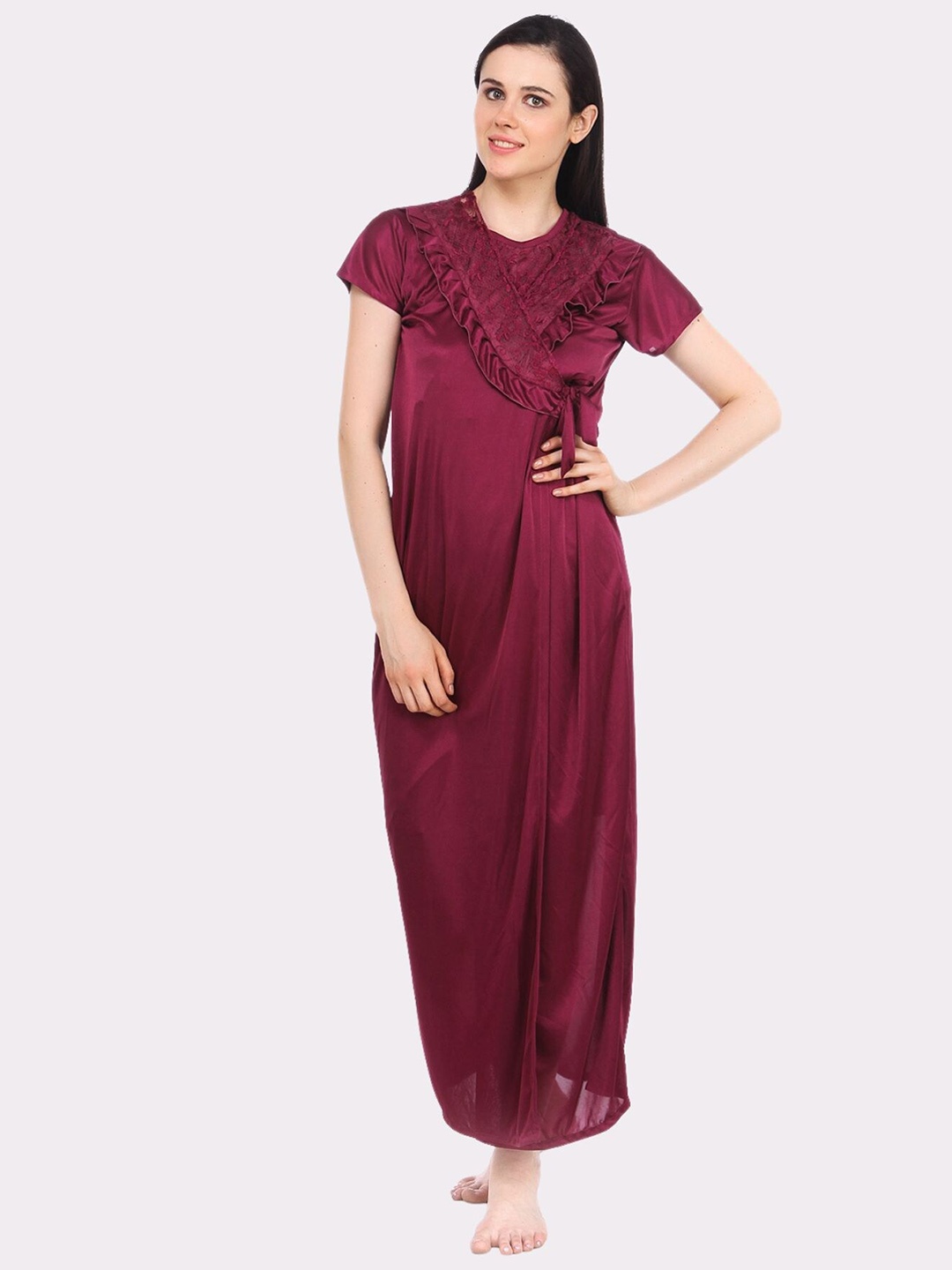 

Fasense Women Pink Solid Robe SR031B0
