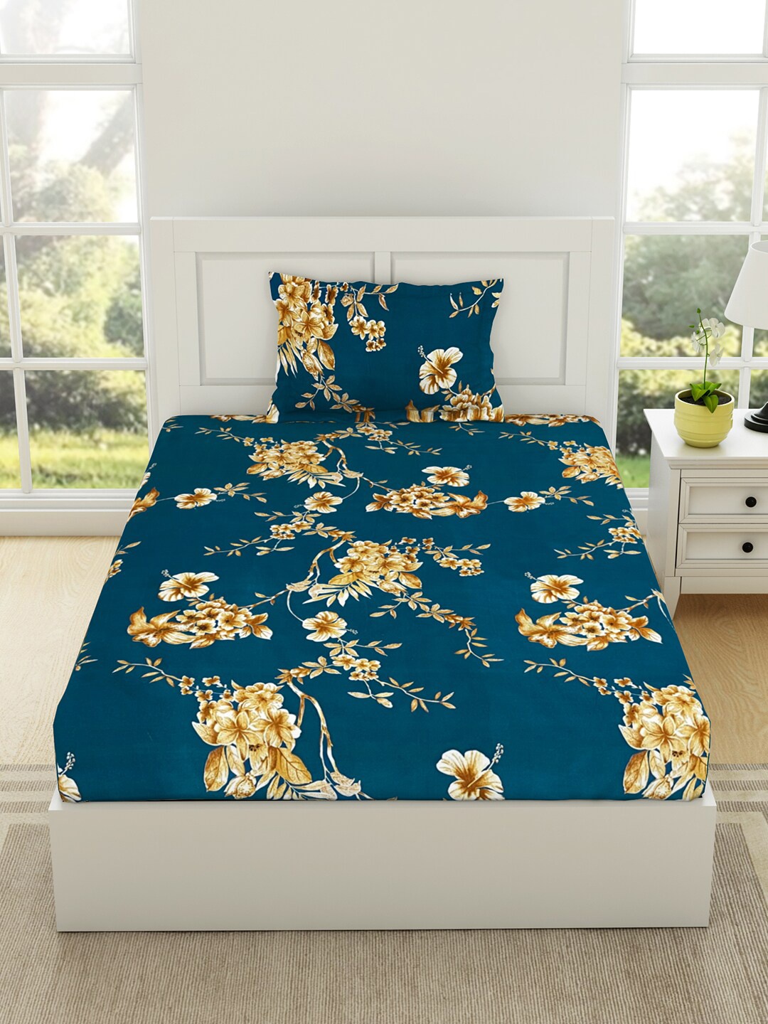 

Welspun Flow Assorted Floral 144 TC Flow Cotton Single Bedsheet with 1 Pillow Covers