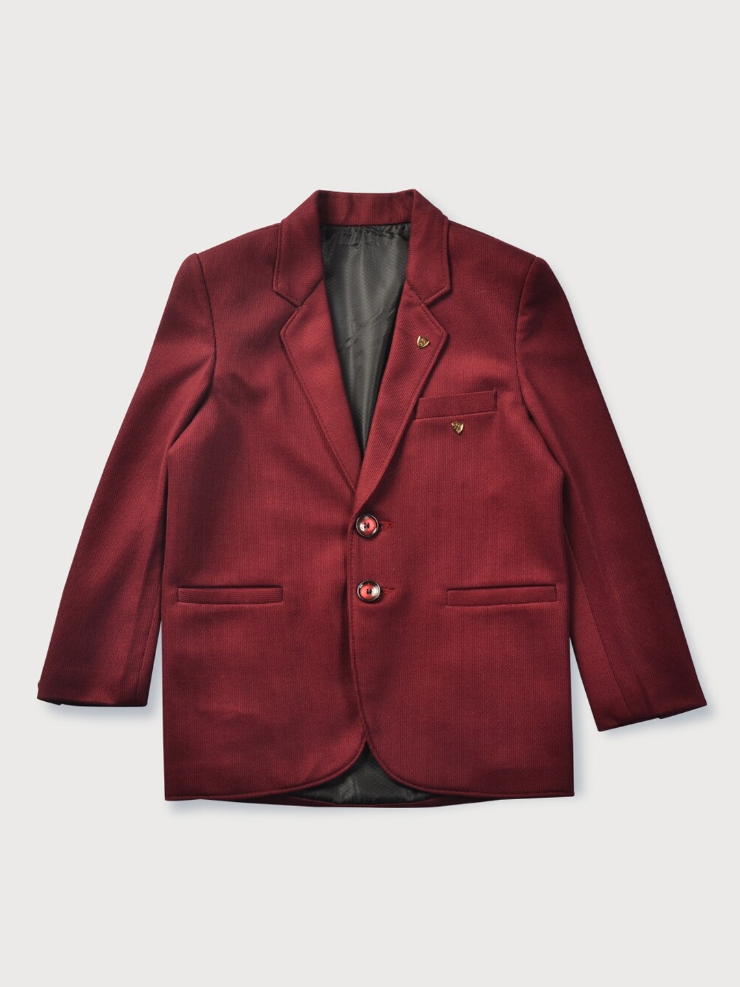 

Gini and Jony Boys Red Solid Single-Breasted Cotton Casual Blazers