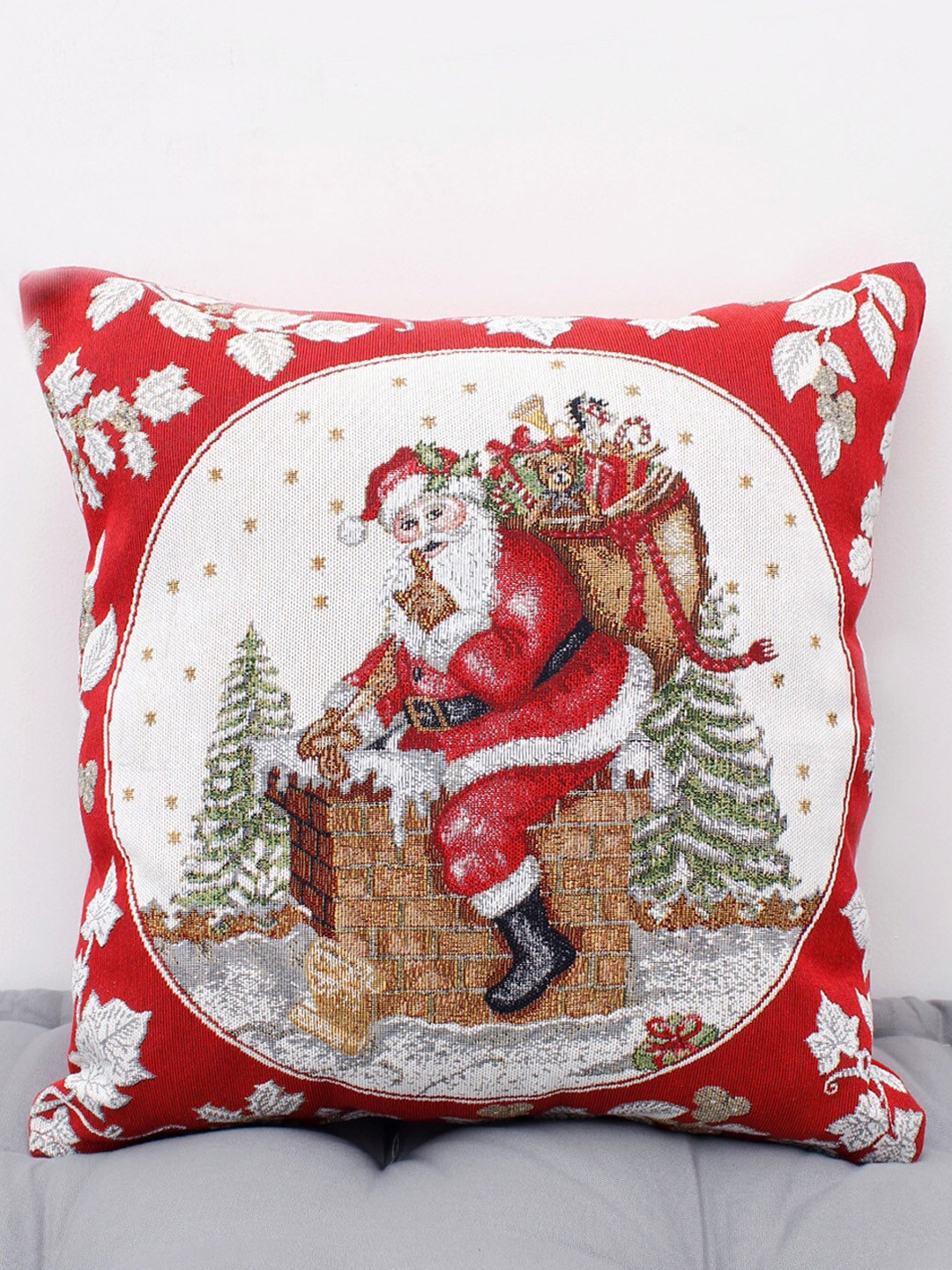 

AVI Living Red & White Embroidered Christmas Rectangle Cushion Cover